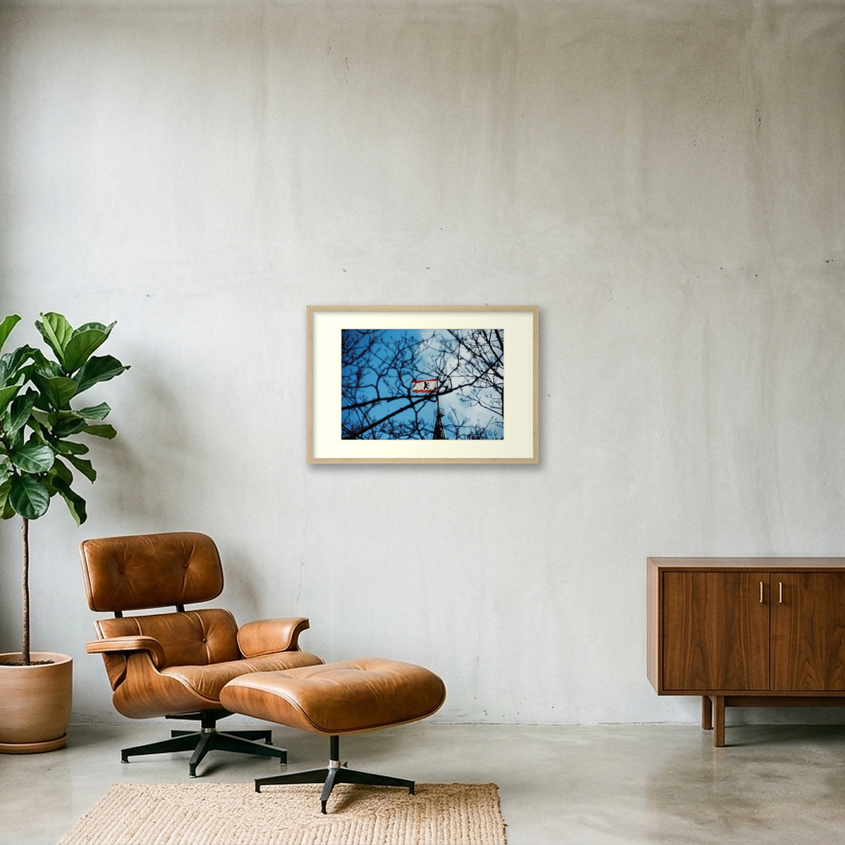 SKY'S WEBS — 60×40cm, 24×16" Oak Frame