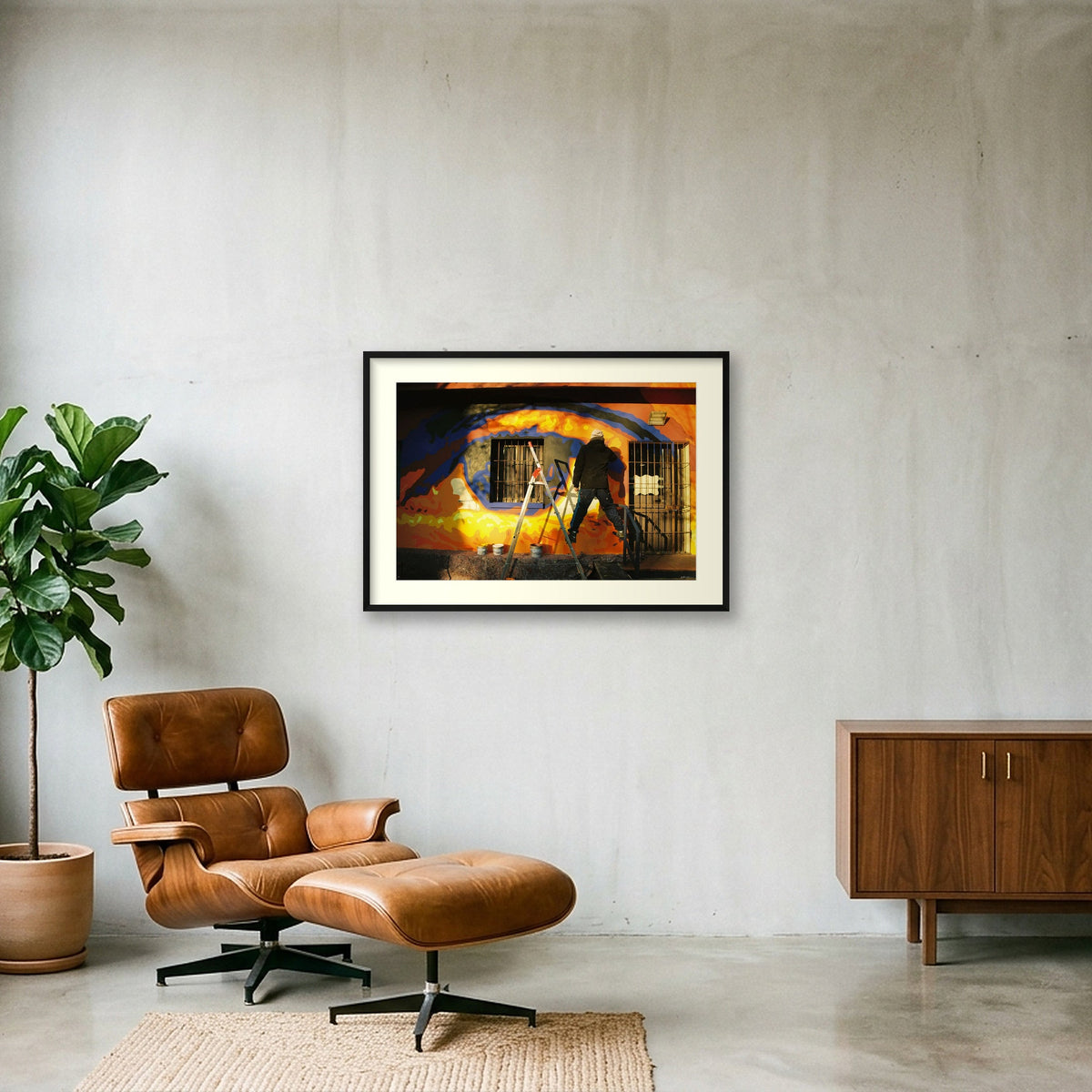 BALANCING ACT — 100×70cm, 39×28" Black Frame