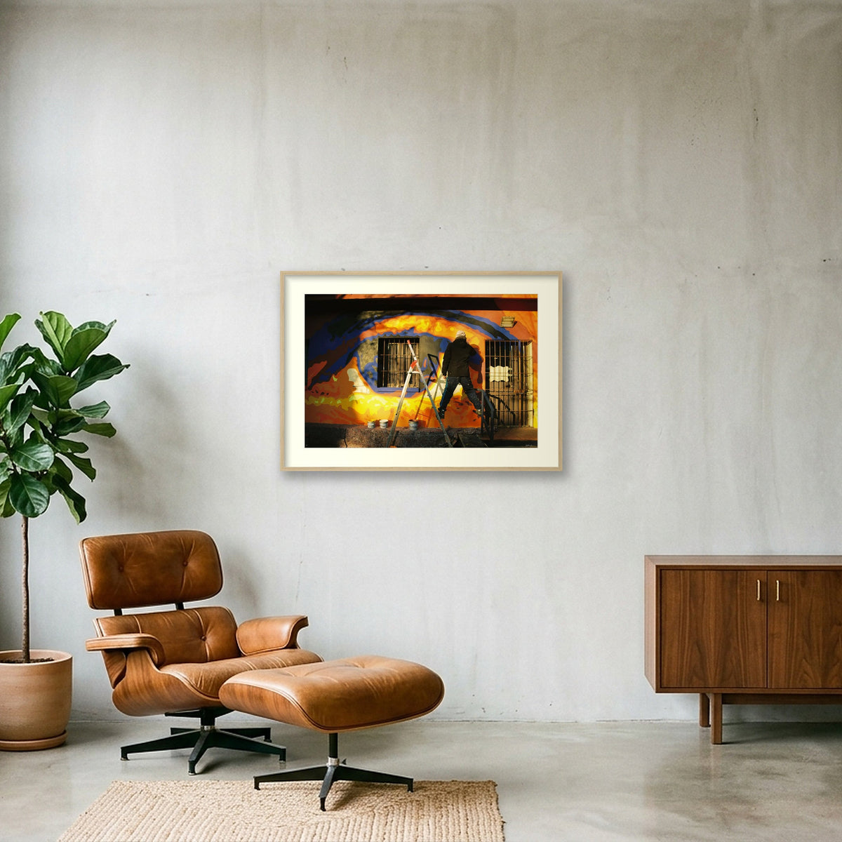 BALANCING ACT — 100×70cm, 39×28" Oak Frame