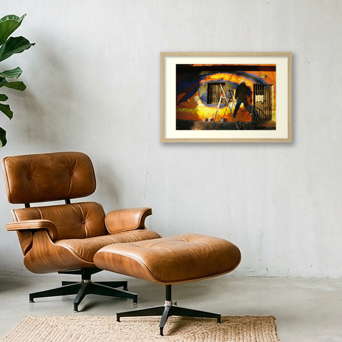 BALANCING ACT — 45×30cm, 18×12" Oak Frame