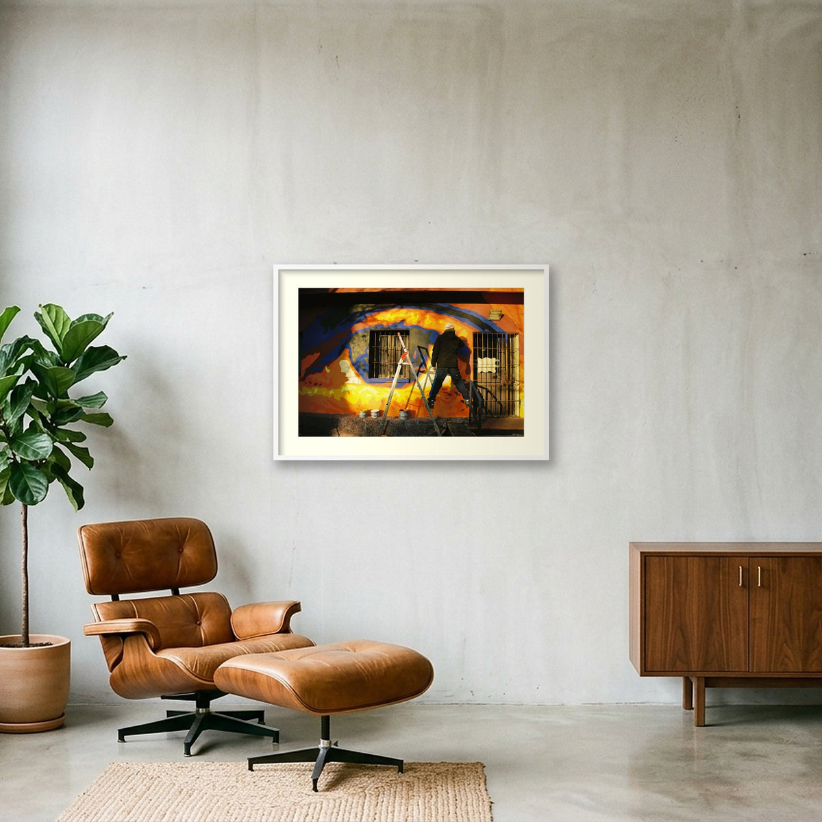 BALANCING ACT — 100×70cm, 39×28" White Frame